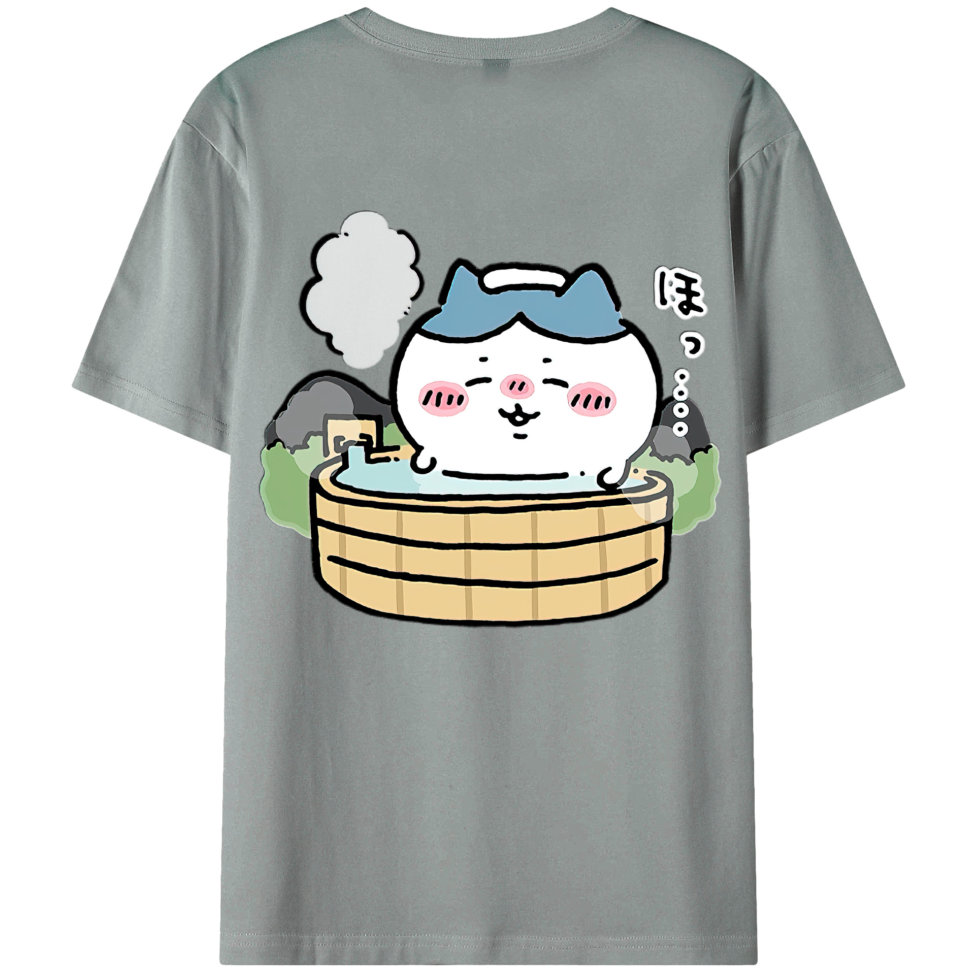（画像用） ちいかわ ハチワレ Chii-kawa hachiware 綿100％ メンズ半袖Tシャツ（バックプリント） 通気性